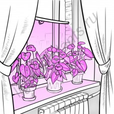 Светильник на присоске для растений (рассады, цветов и др.) на подоконнике "Шедар"